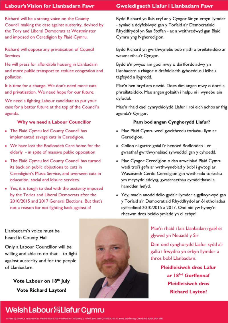 Layton for Llanbadarn Fawr