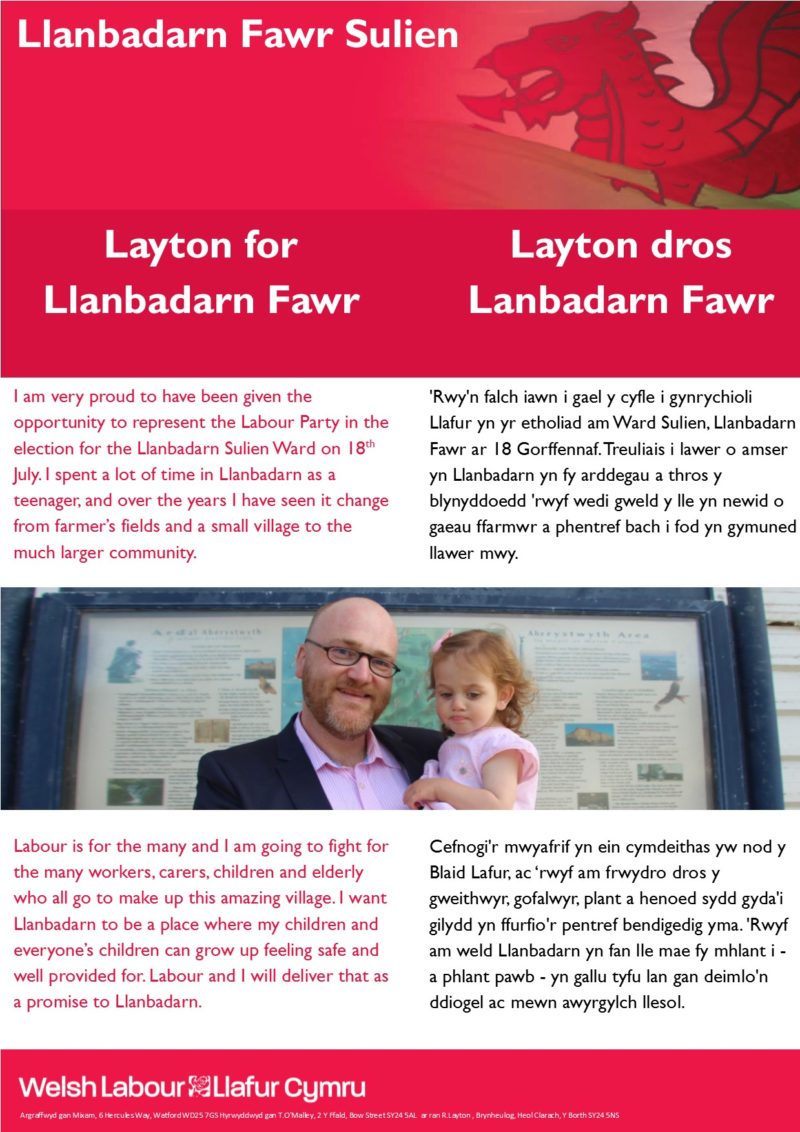 Layton for Llanbadarn Fawr